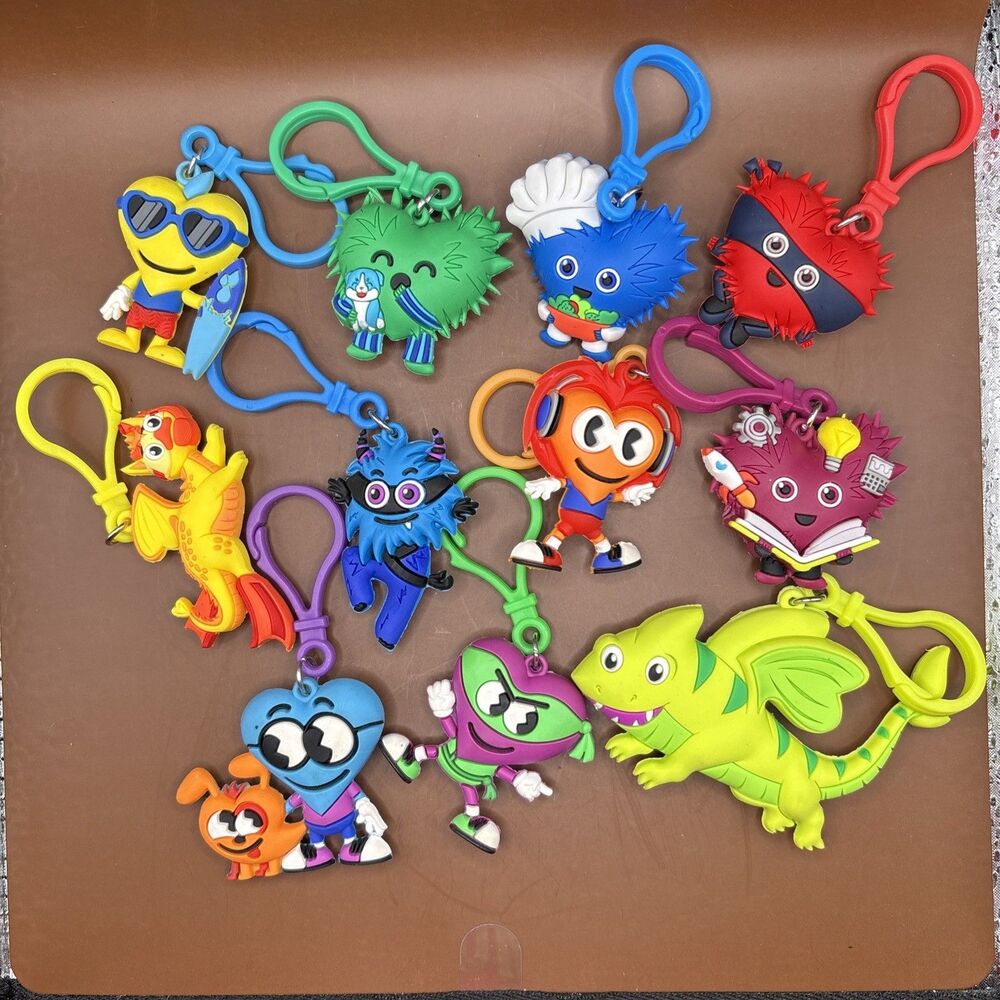 Lot of 11 American Heart Association Kids Heart Challenge Keychain Backpack Clip